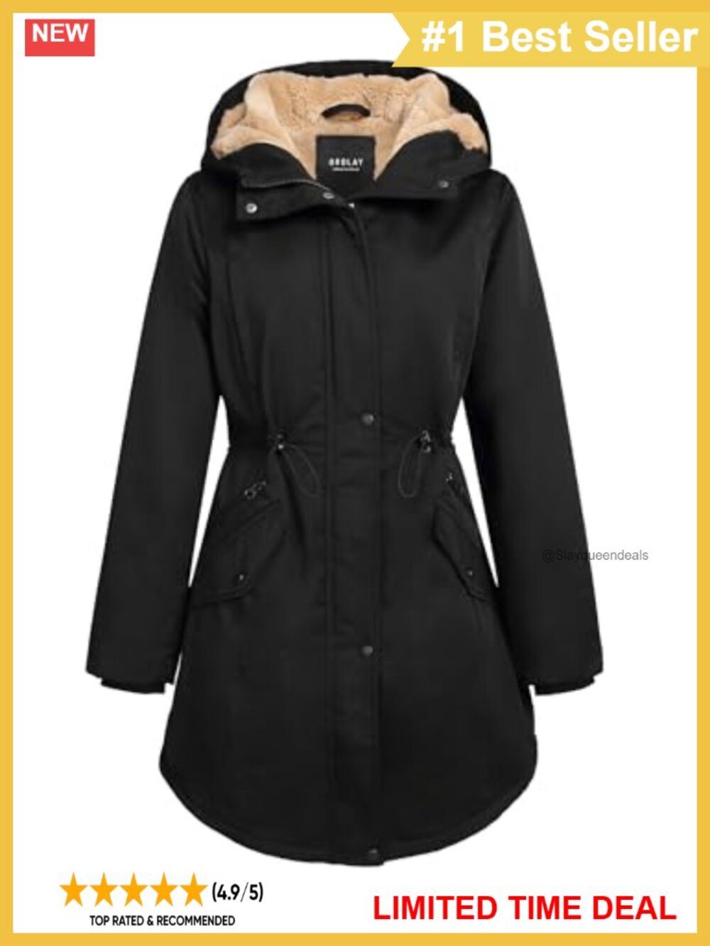 Orolay Women's Thicken Fleece Lined Hooded Parka Winter Coat Jacket